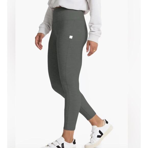 Vuori Bayview Women’s Thermal Leggings Waffle Gray Logo XS Waistband - Picture 1 of 8